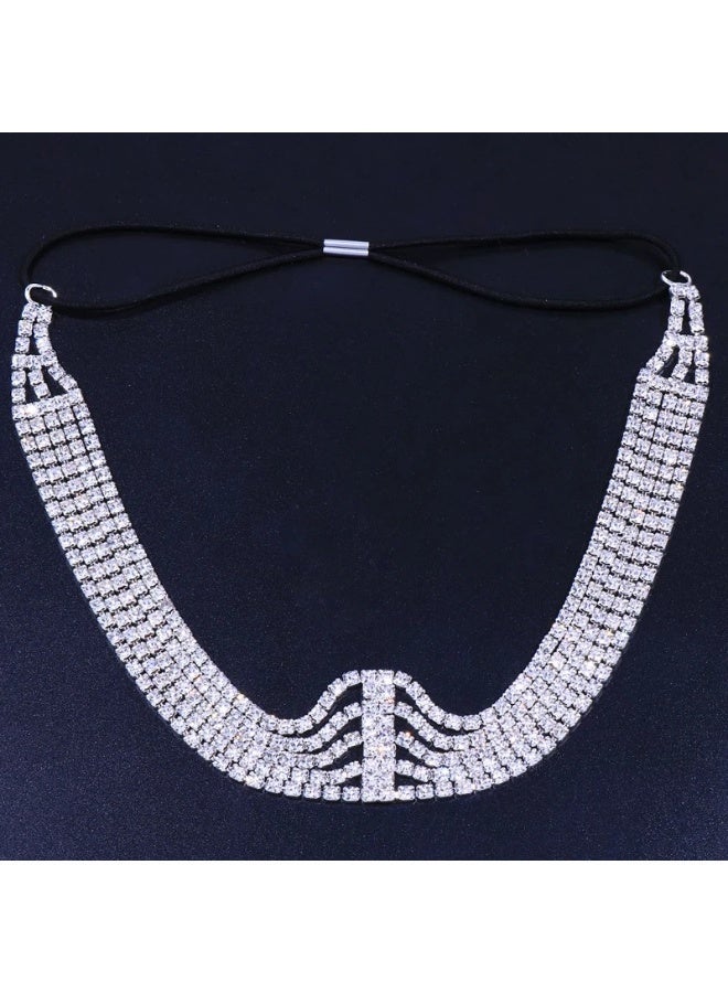 Ucanbe Bridal Multi-Layer Rhinestone Headband – Fashion Elastic Hair Accessory - Image 4
